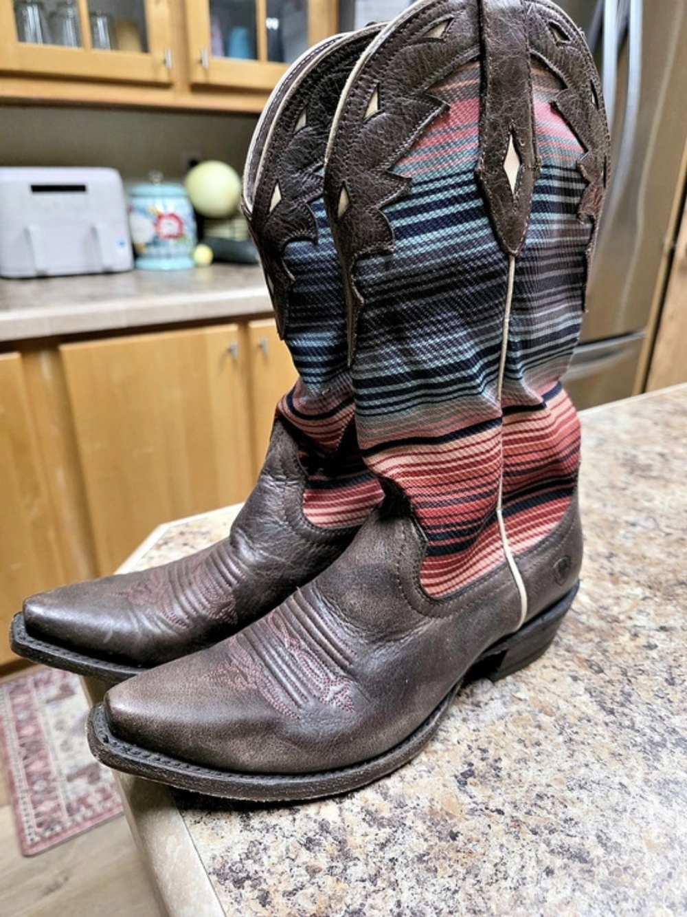 Ariat Circuit Serape Western Boots Brown & Red